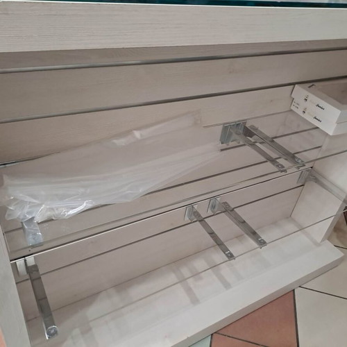 Shop counter like new with shelves and hanging racks