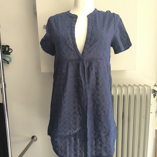 Ovs cotton dress size M like new, dark blue with floral pattern