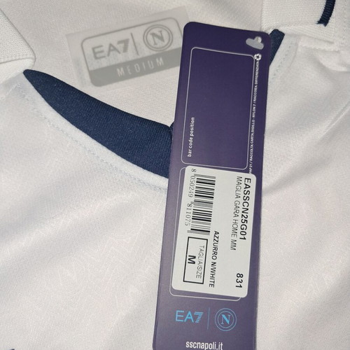 EA7 SSC Napoli White Away Third Jersey new, size M
