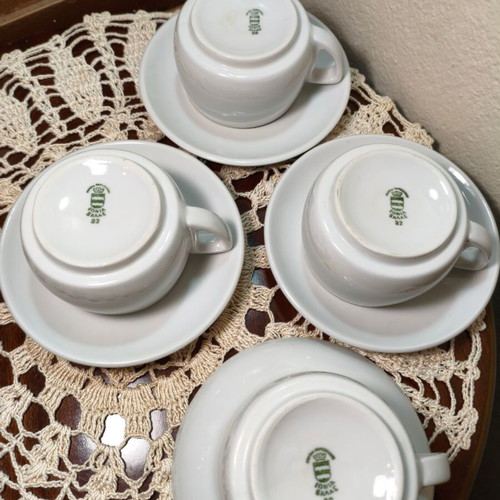 Set of 4 Vintage Ionia Porcelain Coffee Cups from 1970