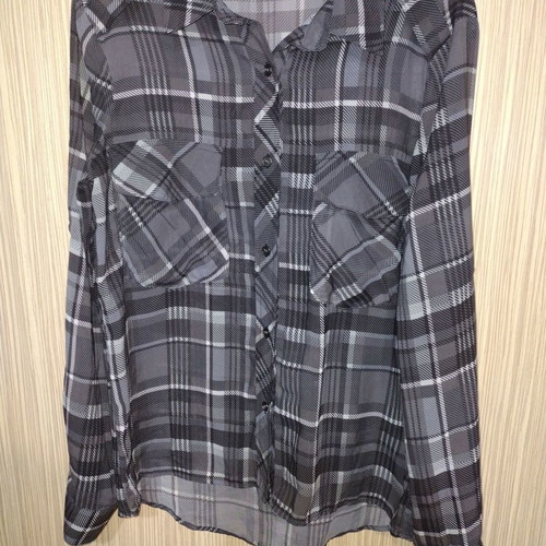 Abs semi-transparent checked shirt used