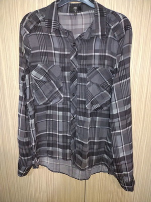 Abs semi-transparent checked shirt used