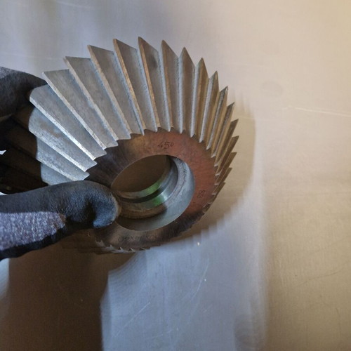 V groove milling cutter disc HSS like new, Φ150x34xΦ40, 45 degrees