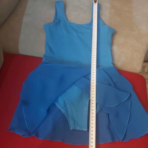Sheddo bodysuit with attached skirt blue like new, age 10