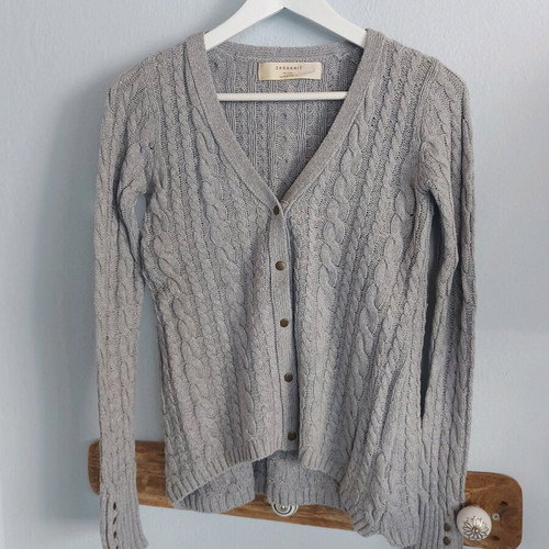 Zara cardigan used, cotton spring, gray, size S