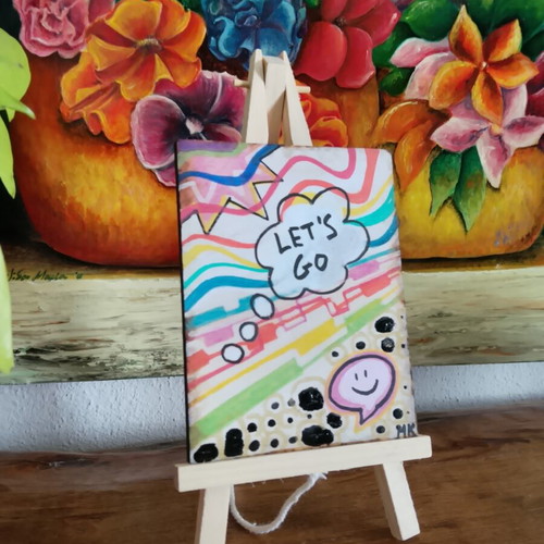 Wooden sign with easel 10x13 cm new