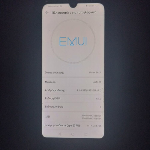 Honor 8a JAT-L29 used with swollen battery and back damage