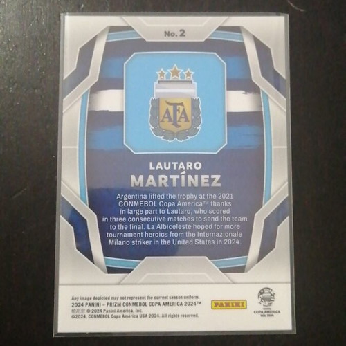 Lautaro Martinez 2024 Panini Prizm Conmebol Copa America card like new