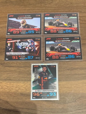 Комплект от 5 карти Max Verstappen 2023 Topps Turbo Attax F1