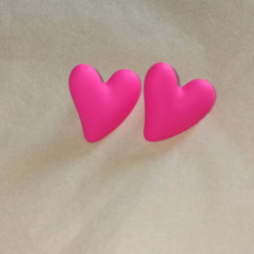 Fo heart-shaped earrings new, unworn