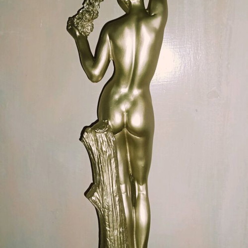 Female statue 44cm gold, like new, alabaster