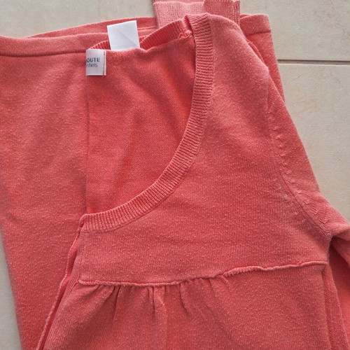La Redoute Collections long-sleeve coral cotton sweater, XS