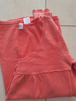 La Redoute Collections long-sleeve coral cotton sweater, XS