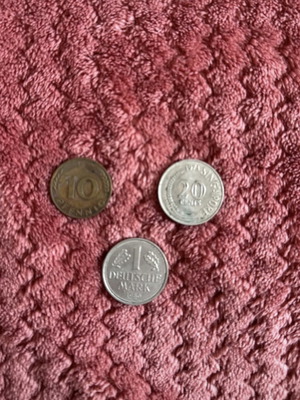 Old coins used, set of 3, various countries