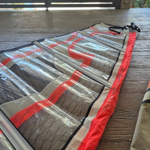 Windsurfing full set with board, sails, masts, booms, and accessories