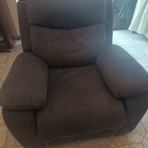 Three-seater sofa and armchair used