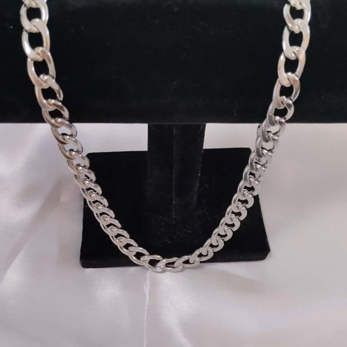 Stainless Steel Chain Necklace 55cm*9mm new silver unisex