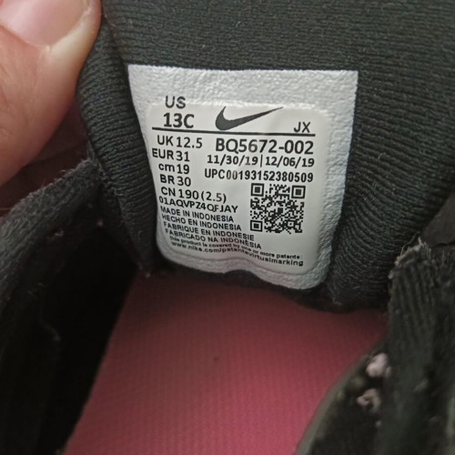 Nike Revolution athletic shoes like new, size 31, black for girls