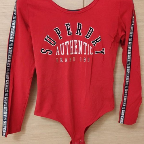Superdry Maddox Sporty Red Bodysuit Medium New