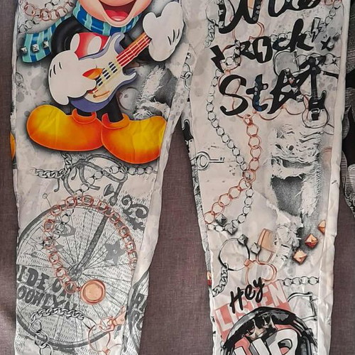 Women's leggings new with Mickey Mouse print, size L