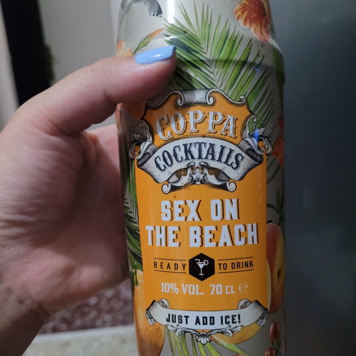 Coppa Cocktails Empty Bottle Set of 7 with Tropical Designs