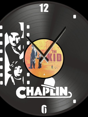 Ρολόι τοίχου δίσκος βινυλίου 30cm Charlie Chaplin The Kid καινούργιο