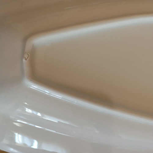 Serving platter set used, white, 46 cm length