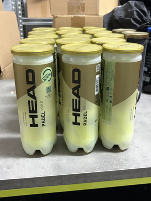 Head Pro S padel μπάλες καινούργιες, πακέτο 12 δοχεία