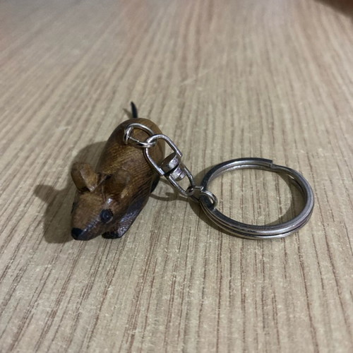 Wooden mouse keychain new