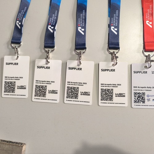 EKO Acropolis Rally WRC Supplier Lanyards and Accreditation Cards new