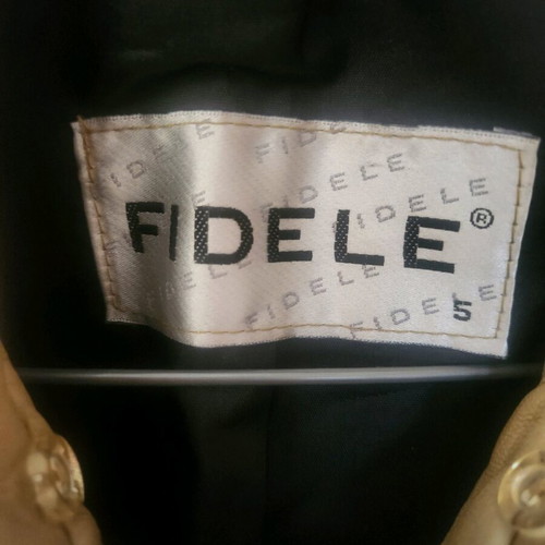 Vintage leather women's jacket used, beige, size M/L