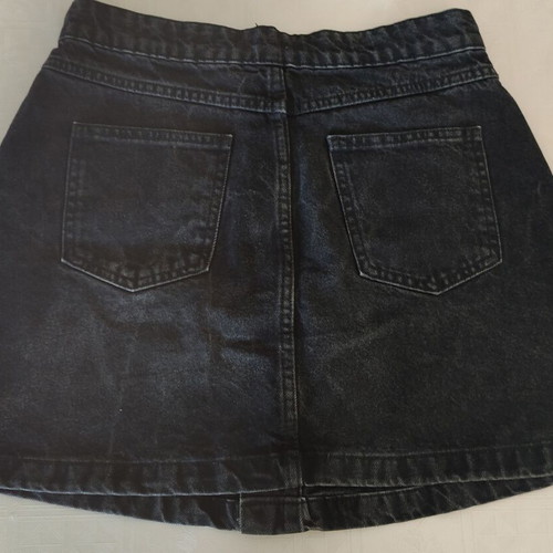 Women's black blue denim mini skirt, size M