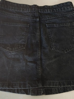 Women's black blue denim mini skirt, size M