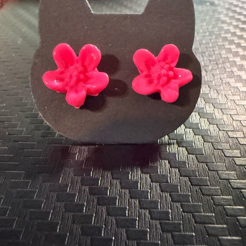 Pink lilies earrings handmade new
