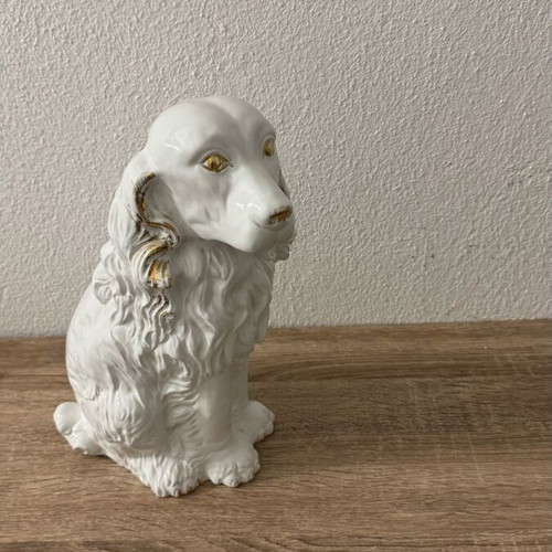 Vintage porcelain dog used, large 29-30 cm