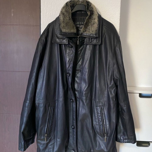 Ted Lapidus Paris men's leather jacket used, size M, black, winter