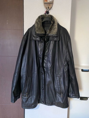 Ted Lapidus Paris men's leather jacket used, size M, black, winter