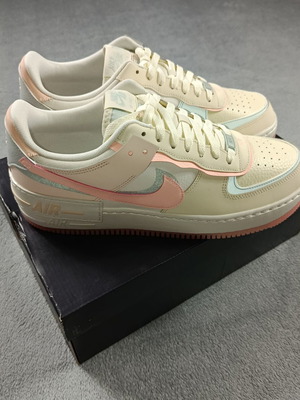 Nike Air Force 1 Shadow sneakers new, Coconut Milk Crimson Tint