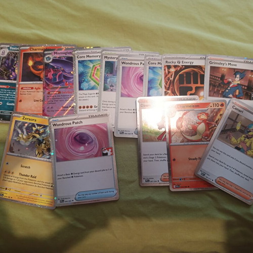 Stamped holo Pokémon cards