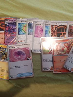 Stamped holo Pokémon cards