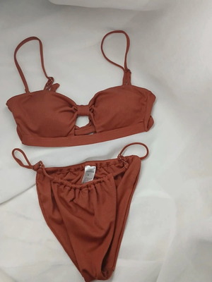 Swimsuit set like new, with straps in terracotta color, size S