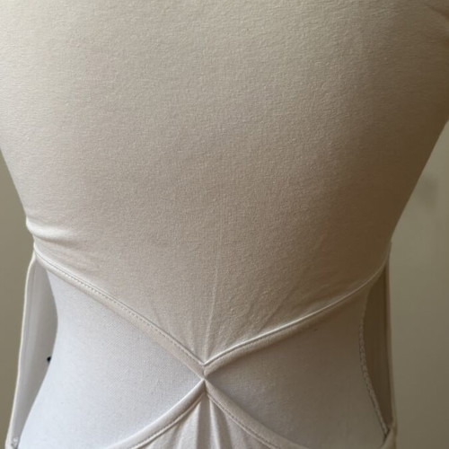 Maxi dress white size M new with pearl details