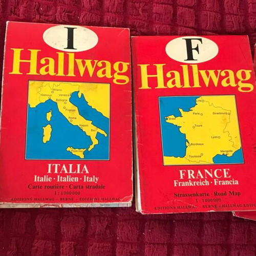 Hallwag Vintage Road Maps Collection of 4 Used (1966-1975)