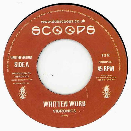 Vibronics Written Word reggae record used