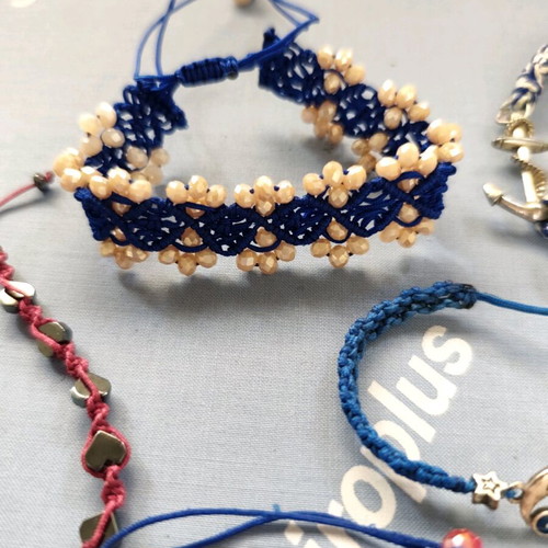 Macrame bracelets used, pack of 6, multicolor