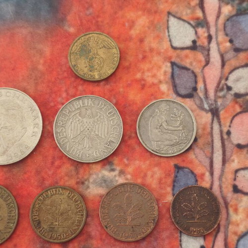 German coin collection used, 8 different coins