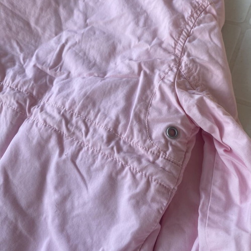 Benetton baby jacket pink with hood and striped lining, size 74 cm