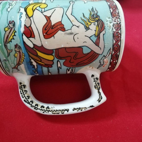 Handmade Hydra mug by D Vasilopoulos like new, numbered piece