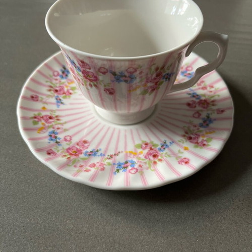 Porcelain cup with saucer used