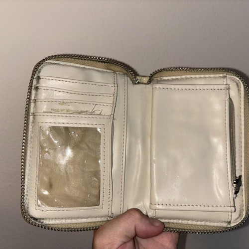 Stradivarius wallet used, beige